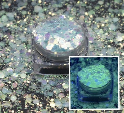 Glow blue iridescent